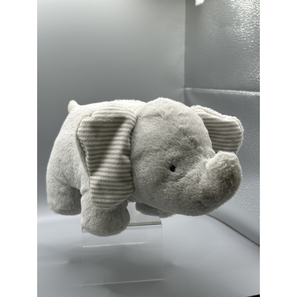 Carter's Elephant Musical Plush Wind Up Gray Stripe 9" Stuffed Animal Grey Works - Picture 1 of 16